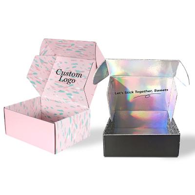 China Recyclable Custom Monthly Flat Foldable Logo Subscription Packaging Advertisement Cosmetic Box Hinged Lid Corrugated for sale