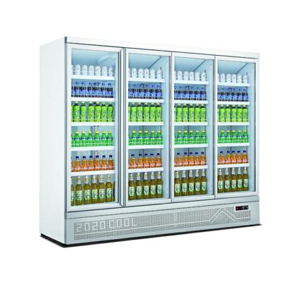 China Upright Commercial Grocery Beverage Cooler Display Fridge Single-temperature 2000L Refrigerator Glass Door Cooler for sale