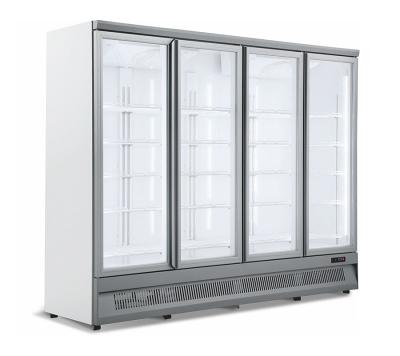 China Single-Temperature Upright Vertical Glass Beverage Cooler Showcase With LED Lighting for sale