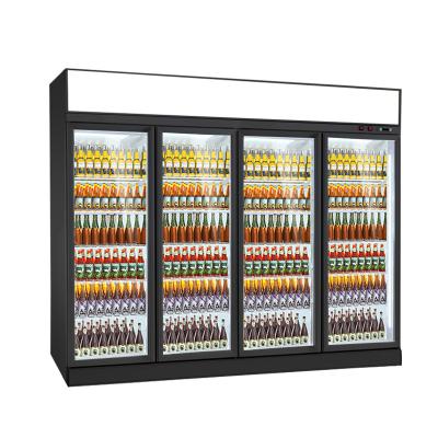 China Single-Temperature Commercial 3-Rise Glass Door Beverage Display Cooler And Fridge for sale