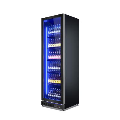 China Single-Temperature Refrigerator High Quality Vertical Upright Display Glass Door Cooler For Display Beer And Beverages for sale