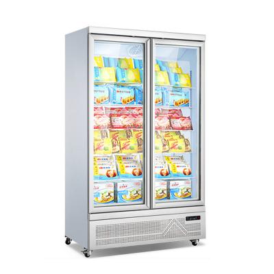 China Single-temperature Vertical Upright Supermarket Refrigerator Glass Door Fridge Display Freezer Price for sale