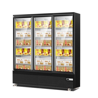 China Single-Temperature 3 Doors Ice Cream Frost Free Display Upright Freezer Cooler for sale