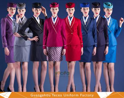 China Beauty Ruler [Wholesale&Customized] Anti-wrinkle Airline Skirt Sexy Stewardess Suit Airline Uniform for sale