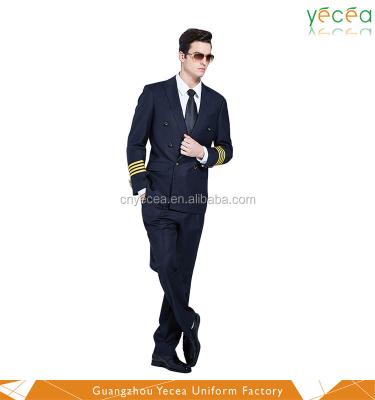 China High Quality Custom Made Fashionable Airline Airline Pilot Uniform For Captain for sale