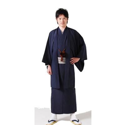 China Traditional Japanese Warrior Silk Cotton Men's Clothing Kimono Yukata Bathrobe Performance Wear Customize Ethnic Costume Customers Requirements for sale