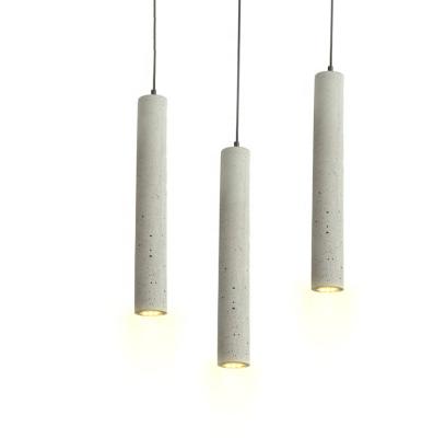 China Modern Decorative Modern Linear Tube COB Led Concrete 3W Cement Loft Dimmable Indoor Hanging Lighting Pendant Light for sale