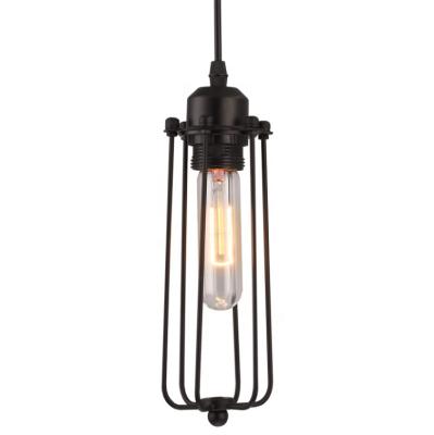 China Decorative Industrial Vintage Metal Cage Hang Lamp Led E27 Bulb Suspension Kit Ceiling Pendant Light For Cafe for sale