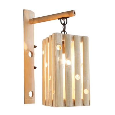 China Traditional Bamboo Craft Lantern Shine Through Wall Shelf Lighting Indoor Sconce Led Modern Reading Wall Lamp For Hotel for sale