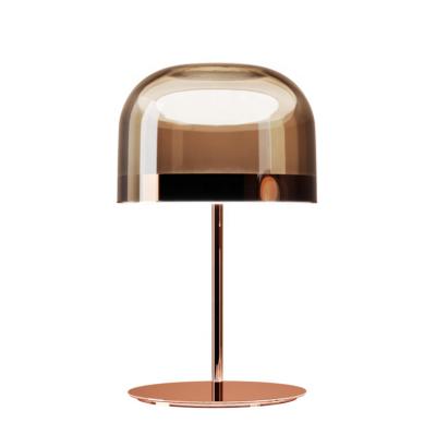 China Lighting Works Amber Glass Shade Indoor Decor Led Modern Aluminum Banker Reading Lamp Mirror Book Desk Study Table Lamp for sale