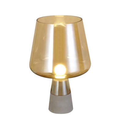 China Vintage Edison Glass Oil Cement Light Smoked Modern Post Modern Desk Indoor Decorative Led Industrial Concrete Table Lamp for sale