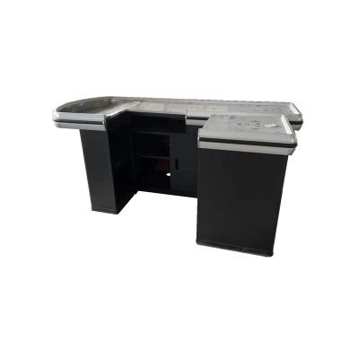 China Supermarket supermarket checkout counter with stainless steel table top for shops and stores checkout counter for sale