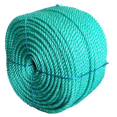 China Handy HDPE 3 Strands Plastic Twisted Rope High Quality Price PE Fishing Packing Ropes PP Twist 8 mm for sale