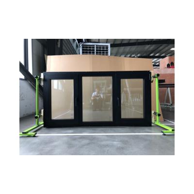 China LVDUN Good Quality Double Swing Tilt & Tilt & Turn Windows Rainproof Glass Centripetal Aluminum Window For Manufacturer for sale