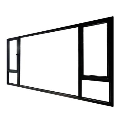 China Energy Saving LVDUN Passive Swing Double House Glass Casement French Window Design for sale