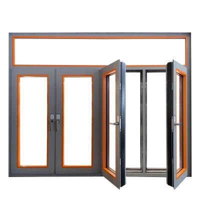 China LVDUN Swing Home Security Hurricane Impact Proof House Windows Passive Double Glazed Window for sale