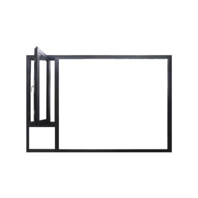 China LVDUN Swing Customized Security Windows Black Vertical Double Glazed Aluminum Casement Window for sale