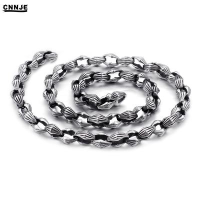 China Hot Sale 316L Vintage Stainless Steel Men's Choker Choker Restriction Chain Thick Heavy Chain Necklace For Men for sale