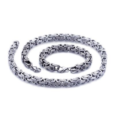 China 2019 Wholesale Stainless Steel Classic Byzantine Long Chain Necklace Men's Chain Necklace Jewelry for sale