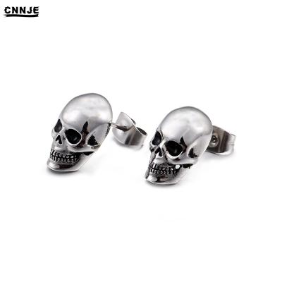 China Type Stud Earring Stainless Steel Jewelry Earrings Main Jewelry Material Gothic Skull Earring For Men for sale