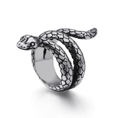 China Punk 2019 Latest Vintage Style Punk Snake Shape Men Finger Ring Wholesale Jewelry for sale