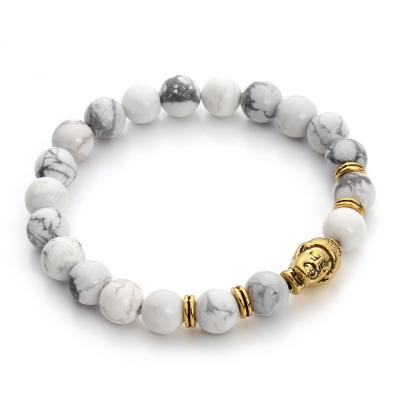 China 2018 Best Selling Religious White Marble Howlite Accessories Beaded Buddhist Bracelets for sale