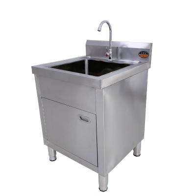 China Without Faucet European Style Kitchen Sink Bowl Work Bench / Stainless Steel Single Kitchen Sink With Cabinet for sale