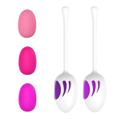 China Silicone+Steel Ball Sex Toys Female Silicone Vagina Kegel Exercise Ben Wa Kegel Balls for sale