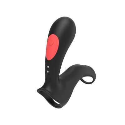 China OEM Silicone+ABS Heart Sex Ring Vibrating Anal Prostate Massage Vibrator Remote Control Silicone+ABS Adult Penis Toys For Couples Use Vibration for sale