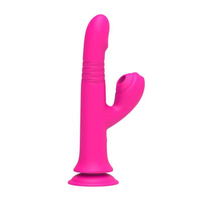 China Rechargeable Silicone+ABS Adult Sex Toys For Women Vagina Clit Stimulation Dildo G Spot Vibrating Rabbit Vibrator With Suction Cup for sale