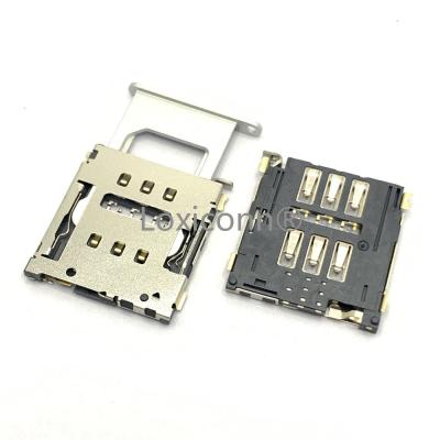 China Hot sale 6pin automotive sim card connector with tray nano sim card connector for sale