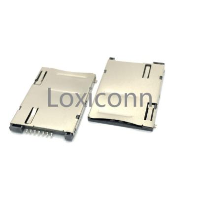 China Electronic high quality sim card socket adapter big sim card socket push push 7pin sim card connector for sale