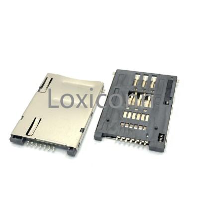 China Hot sale 7pin sim card slot iron push push sim card connector electronic sim card socket for sale