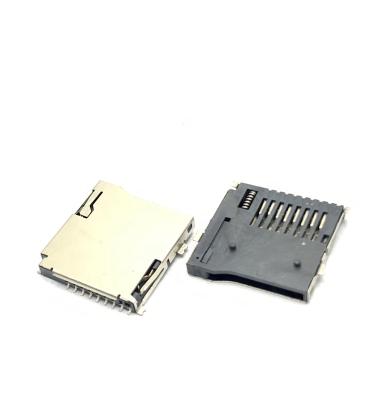 China PCB in micro current 9pin SD card connector push push type with post SMT SD socket TF connector for sale