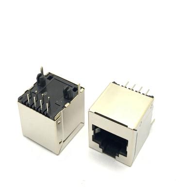 China PCB In Stock RJ45 Single Port Socket 8P8C DIP With Shield Network Female Jack RJ45 Connector for sale