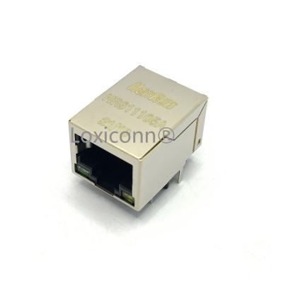 China High Quality 10/100Base HR911105A PCB with Built-in Magnetics and LED Single Port RJ45 Connector for sale