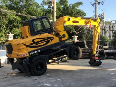 China BENE 12ton  wheel excavator with hydraulic pump 12 ton wheel excavator with YUCHAI engine for sale