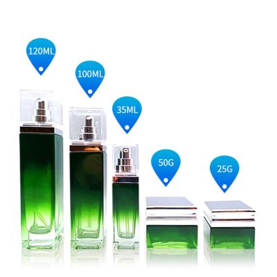 China Luxury silk screen printing face toner jar square glass serum cosmetics dropper bottle lotion dropper for cosmetic for sale