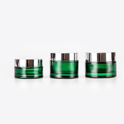 China Personal Eye Cream Packaging 30g 50g Skin Care Jar Face Cream Glass Bottle Clear Glass Bottle Cream Jar for sale