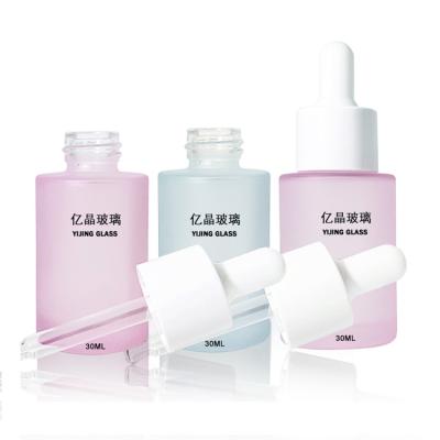 China Silk Screen Printing 30ml 50ml Luxury Amber Face Serum Dropper Glass Bottle Black Serum Bottle With Packaging for sale