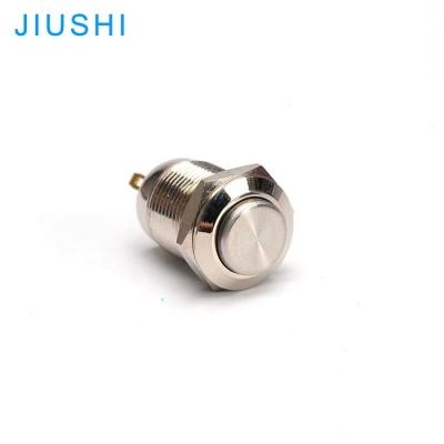 China China Wholesale Stainless/Brass Mini Main Metal Plating Push Button Switch Momentary Waterproof Mounting Hole A12-10H High 12mm 1NO 2pins IP65 CHINA for sale