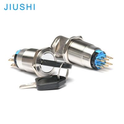 China Waterproof Plating A19 -22Y3 Type Metal Stainless/Brass Pins 6 Buttons 2NO 2NC 19mm 3 Position Rotary Switch With Main 3A/5A 220V for sale