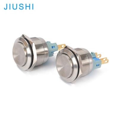 China Mounting Hole 22mm A22-11H Button 4 3A/5A 120V 220V CHINA Pins IP65 Metal Momentary Push Button Switch 1NO 1NC Type Stainless Steel for sale