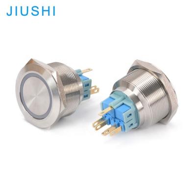 China A30-11DT Stainless Steel Mounting Hole 30mm LED Knob IP65 Metal Push Button Switch Type Latching 6 Terminals 24V36V220V CHINA for sale