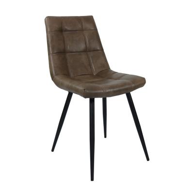 China Metal Frame Metal Frame Modern Nordic Elegant Classic Chair Brown Leather PU Removable Cover Dining Chairs for sale