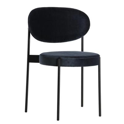 China Removable Black Cover Metal Legs Home Used Simple Design Dining Chair Low Price PU To Leather To Upholster Dining Chair With Metal Frame for sale