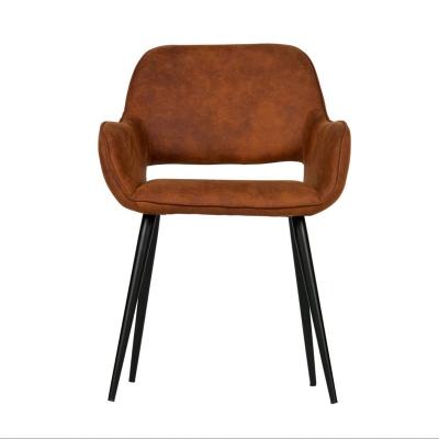 China Removable Cover Luxury Design PU Dining Modern Dining Chair Fabric, Metal Top OEM Brown Accent Hotel Chairs quantity for sale