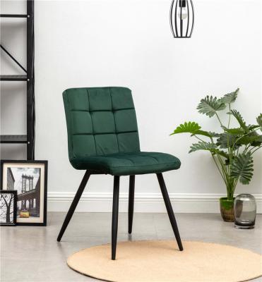 China Hot Selling Simple Modern European Style Dining Chair Simple European Style Dining Chair Polished Gold Legs Green Velvet Fabric Dining Chair Sedia for sale