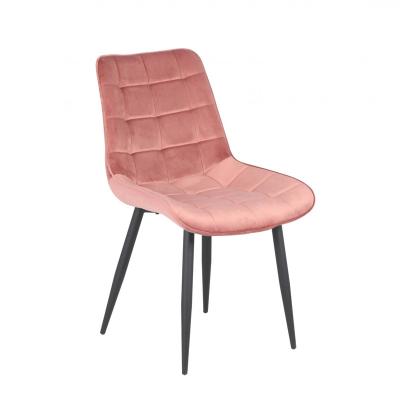 China Modern Luxury Hotel Velvet Cover Removable Nordic Style Lounge Chair Pink Velvet Upholstery Dining Chairs Gold Metal Leg Lounge Chair for sale