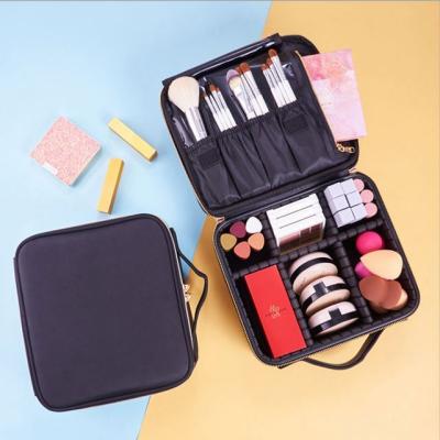 China Square Mini Ins Style Lipstick Ladies Fashion Makeup Vanity Case Hard Empty Tropical Cosmetic Bags Black for sale